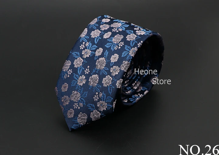 New Men Ties Solid Color Stripe Print Floral 6cm Jacquard Business Neckties Narrow Skinny Tie Wedding Prom Daily Wear Accessory