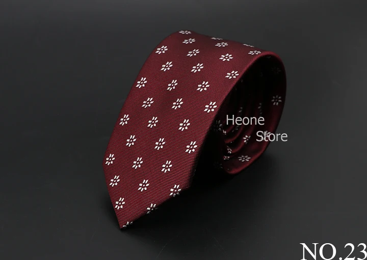 New Men Ties Solid Color Stripe Print Floral 6cm Jacquard Business Neckties Narrow Skinny Tie Wedding Prom Daily Wear Accessory