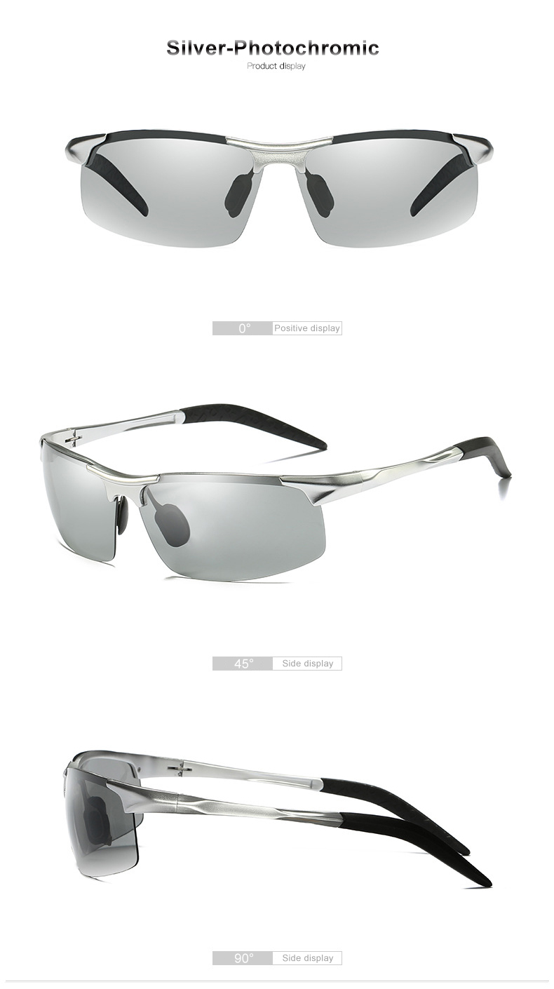 CLLOIO Aluminum Photochromic Sunglasses Men Polarized Day Night Driving Chameleon Glasses Anti-Glare Change Color Sun Glasses UV