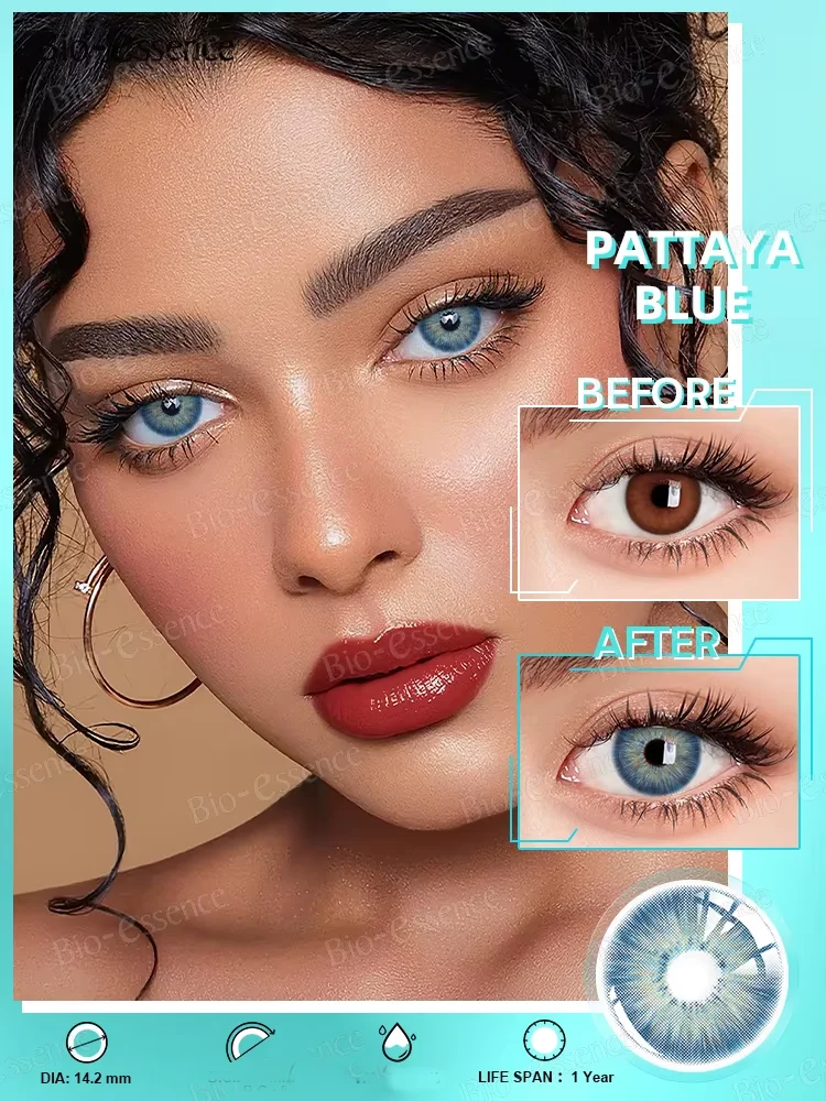 Bio-essence 1 Pair Colored Contact Lenses for Eyes Russian Girl Blue Lenses Monet Green Eye Lenses Violet Lenses Fashion Lenses