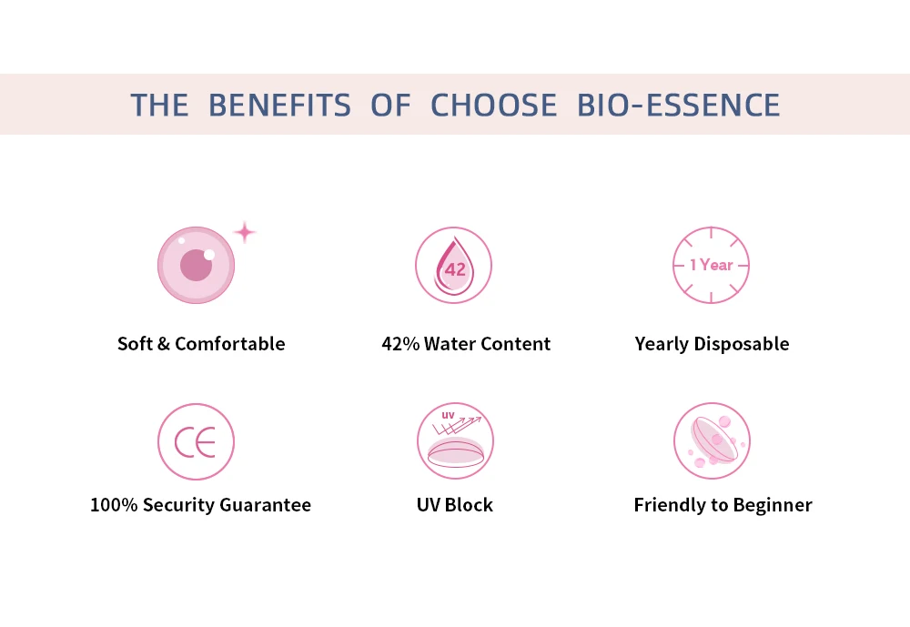 Bio-essence 1 Pair Colored Contact Lenses for Eyes Russian Girl Blue Lenses Monet Green Eye Lenses Violet Lenses Fashion Lenses