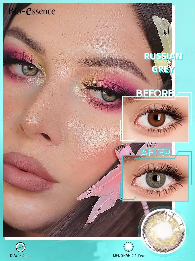Bio-essence 1 Pair Colored Contact Lenses for Eyes Russian Girl Blue Lenses Monet Green Eye Lenses Violet Lenses Fashion Lenses