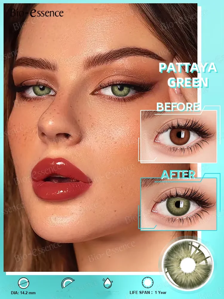 Bio-essence 1 Pair Colored Contact Lenses for Eyes Russian Girl Blue Lenses Monet Green Eye Lenses Violet Lenses Fashion Lenses