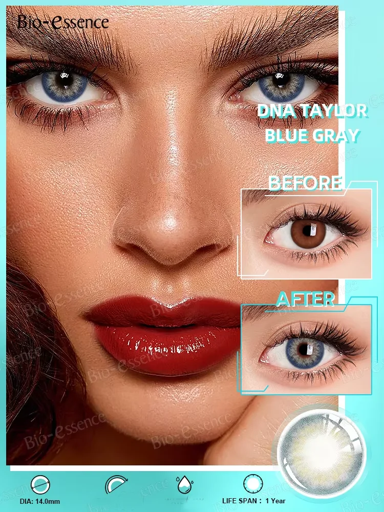 Bio-essence 1 Pair Colored Contact Lenses for Eyes Russian Girl Blue Lenses Monet Green Eye Lenses Violet Lenses Fashion Lenses