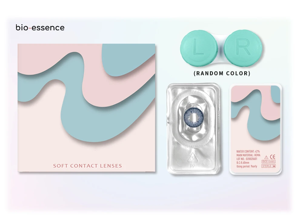 Bio-essence 1 Pair Colored Contact Lenses for Eyes Russian Girl Blue Lenses Monet Green Eye Lenses Violet Lenses Fashion Lenses