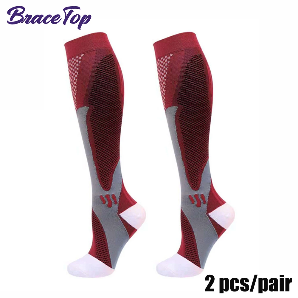 BraceTop 1 Pair Sports Stockings Compression Golf Sport Socks Medical Nursing Stockings Prevent Varicose Veins Socks Rugby Socks