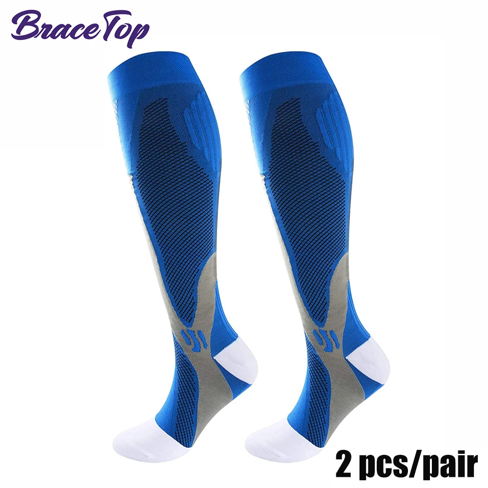 BraceTop 1 Pair Sports Stockings Compression Golf Sport Socks Medical Nursing Stockings Prevent Varicose Veins Socks Rugby Socks