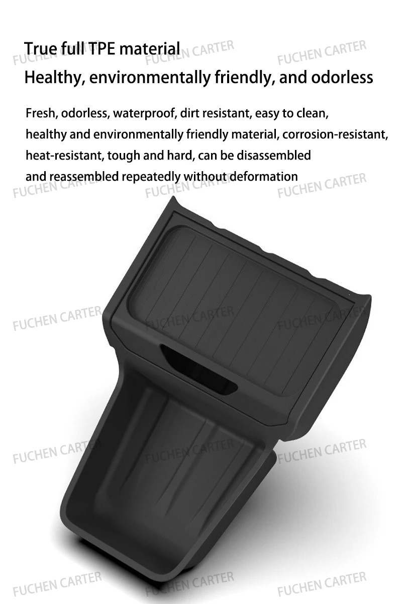 For Tesla Model Y Standard 2025 TPE Under Central Control Storage Box Flip Cover Design Tissue Box Storage Interior Accessorie