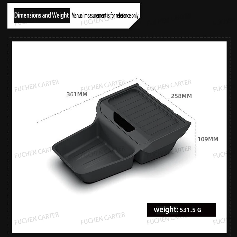 For Tesla Model Y Standard 2025 TPE Under Central Control Storage Box Flip Cover Design Tissue Box Storage Interior Accessorie