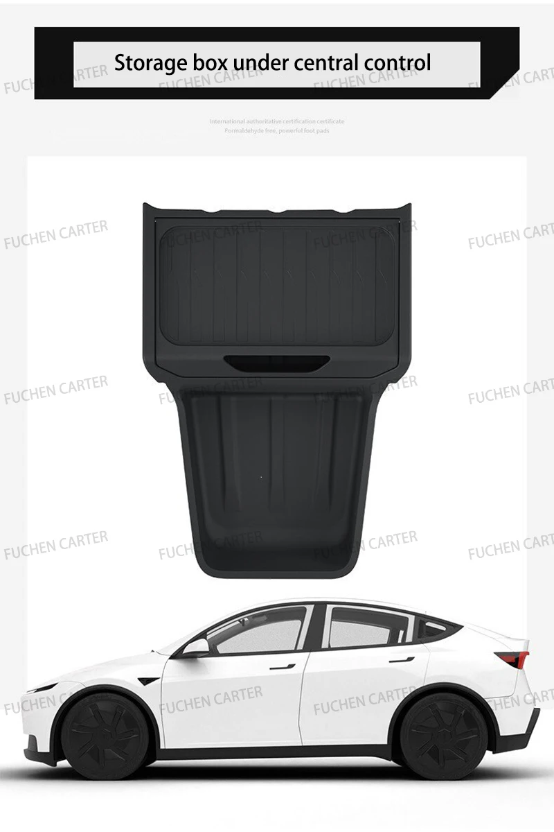 For Tesla Model Y Standard 2025 TPE Under Central Control Storage Box Flip Cover Design Tissue Box Storage Interior Accessorie