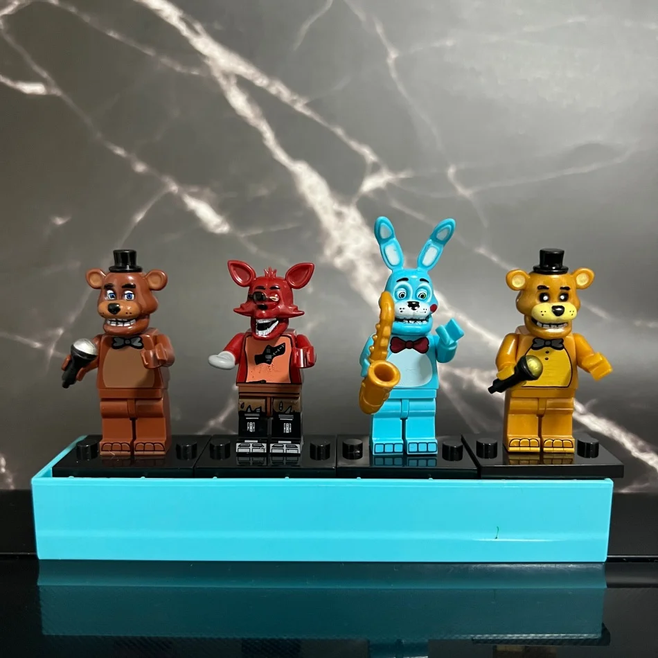 6Pcs FNAF Action Figure Toys At Five Nights Ornaments Assembled Toy DIY Model Game Peripheral Childrens Birthday Gifts