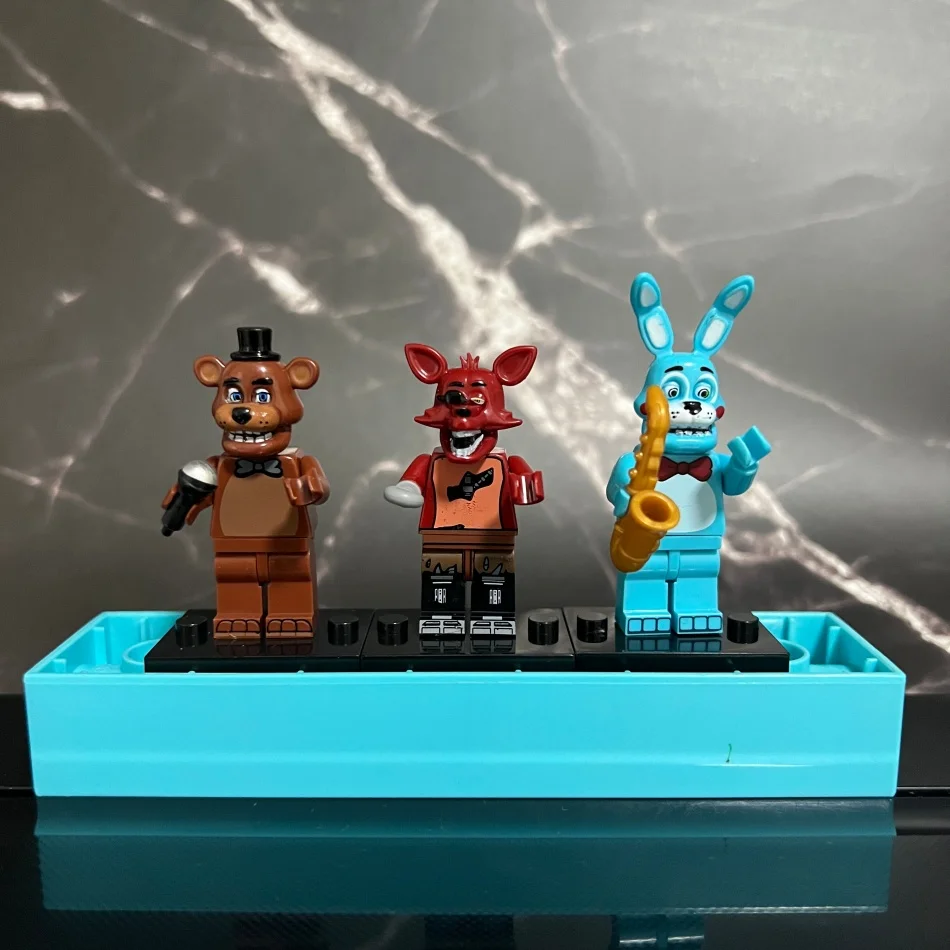 6Pcs FNAF Action Figure Toys At Five Nights Ornaments Assembled Toy DIY Model Game Peripheral Childrens Birthday Gifts