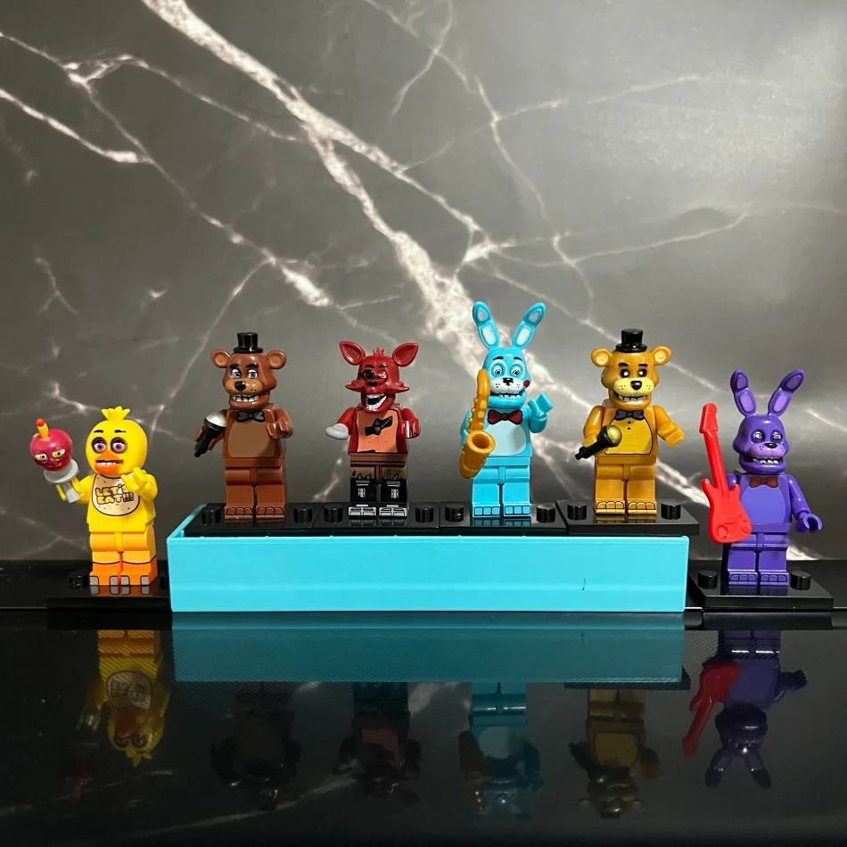 6Pcs FNAF Action Figure Toys At Five Nights Ornaments Assembled Toy DIY Model Game Peripheral Childrens Birthday Gifts