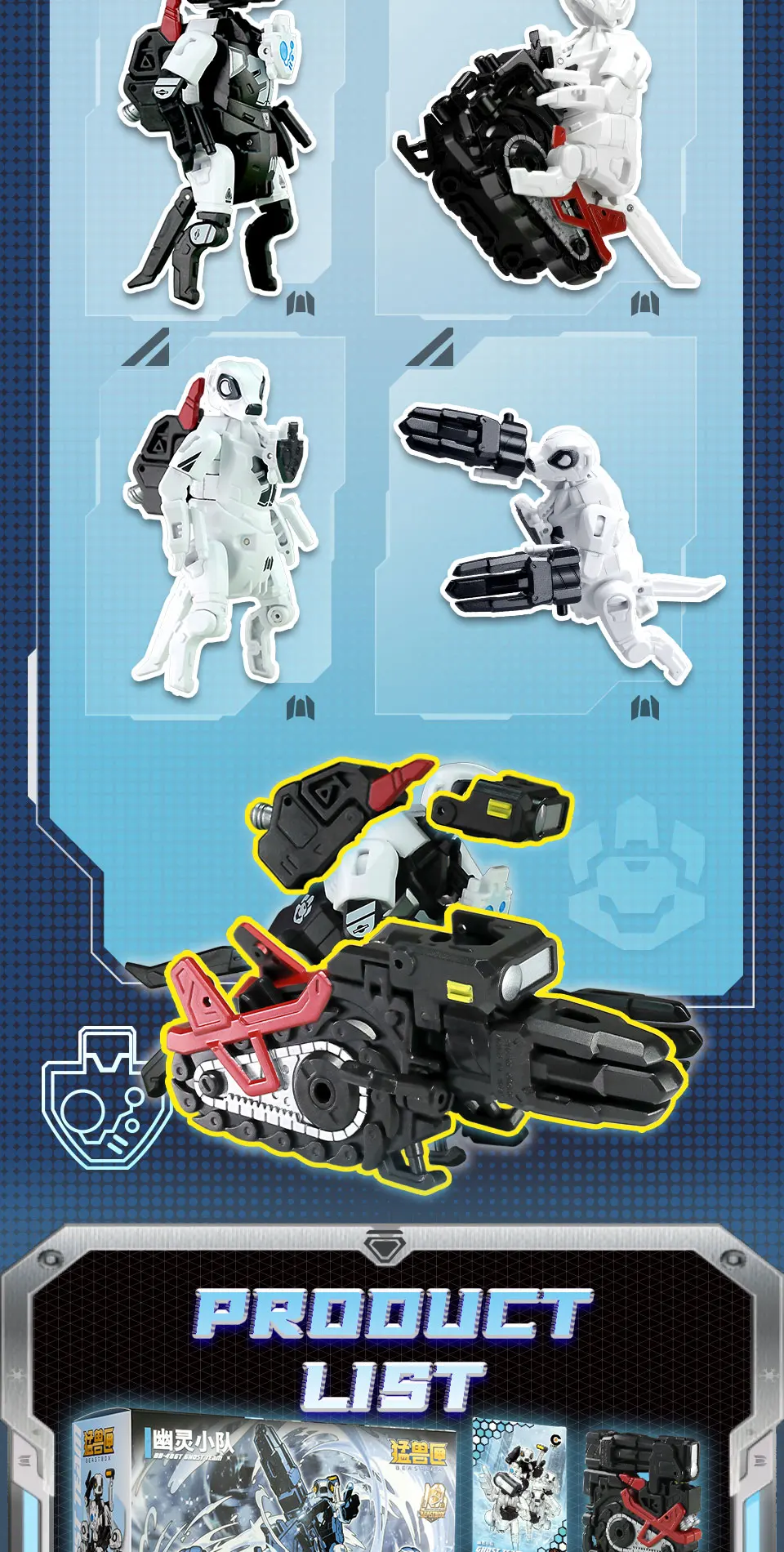 52TOYS BEASTBOX BB-48GT GHOST TEAM Transformation Collectible Converting Action Figure Toys Gift