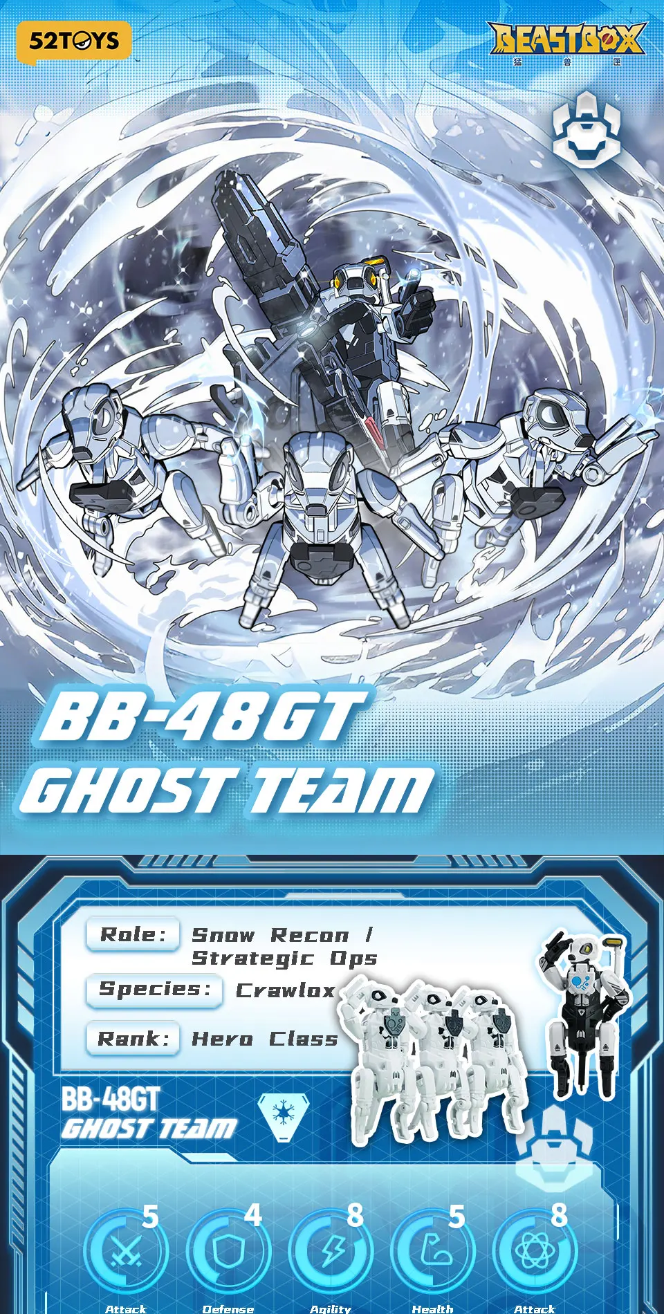 52TOYS BEASTBOX BB-48GT GHOST TEAM Transformation Collectible Converting Action Figure Toys Gift
