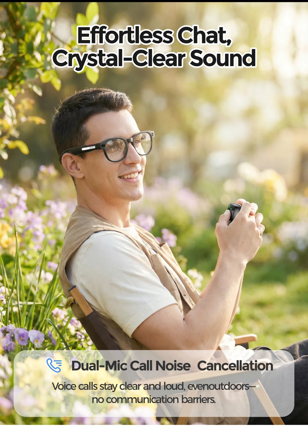 VIVO 2MP AI Smart Glasses Photo Camera Video Multifunctional AI Translation Recording Music Control Wifi Transmission 2026 NEW