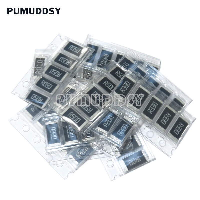 50PCS 1% 2512 SMD Resistor Samples kit 10ValueX5PCS=50pcs 1R00 R500 R470 R330 R220 R200 R150 R100 R050 R010