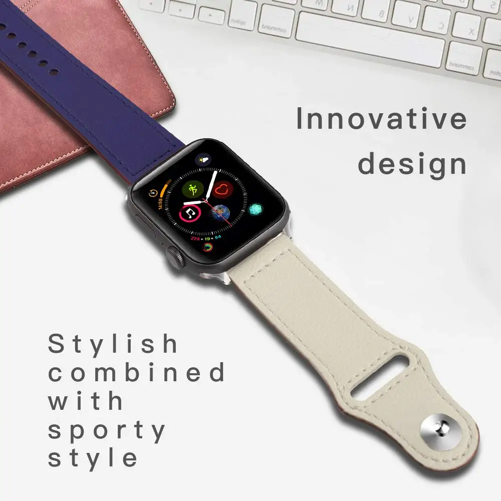 Leather band For Apple watch strap Ultra 2 49mm 44mm 40mm 38mm/42mm wrist bracelet for iWatch series 10 9 8 7 4 5 6 se 41mm/45mm