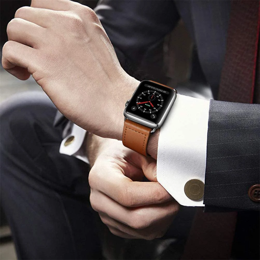 Leather band For Apple watch strap Ultra 2 49mm 44mm 40mm 38mm/42mm wrist bracelet for iWatch series 10 9 8 7 4 5 6 se 41mm/45mm