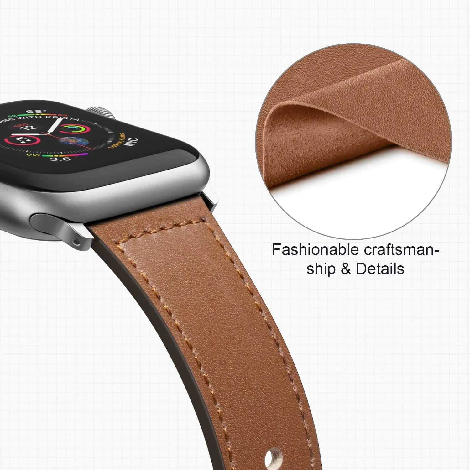 Leather band For Apple watch strap Ultra 2 49mm 44mm 40mm 38mm/42mm wrist bracelet for iWatch series 10 9 8 7 4 5 6 se 41mm/45mm
