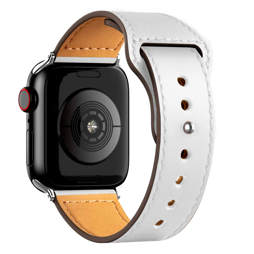 Leather band For Apple watch strap Ultra 2 49mm 44mm 40mm 38mm/42mm wrist bracelet for iWatch series 10 9 8 7 4 5 6 se 41mm/45mm