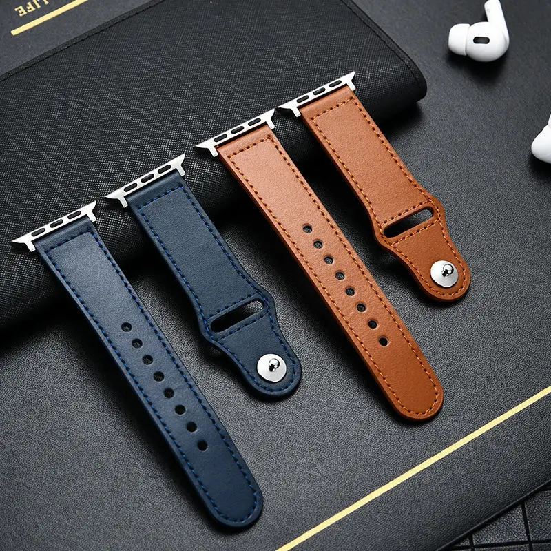 Leather band For Apple watch strap Ultra 2 49mm 44mm 40mm 38mm/42mm wrist bracelet for iWatch series 10 9 8 7 4 5 6 se 41mm/45mm