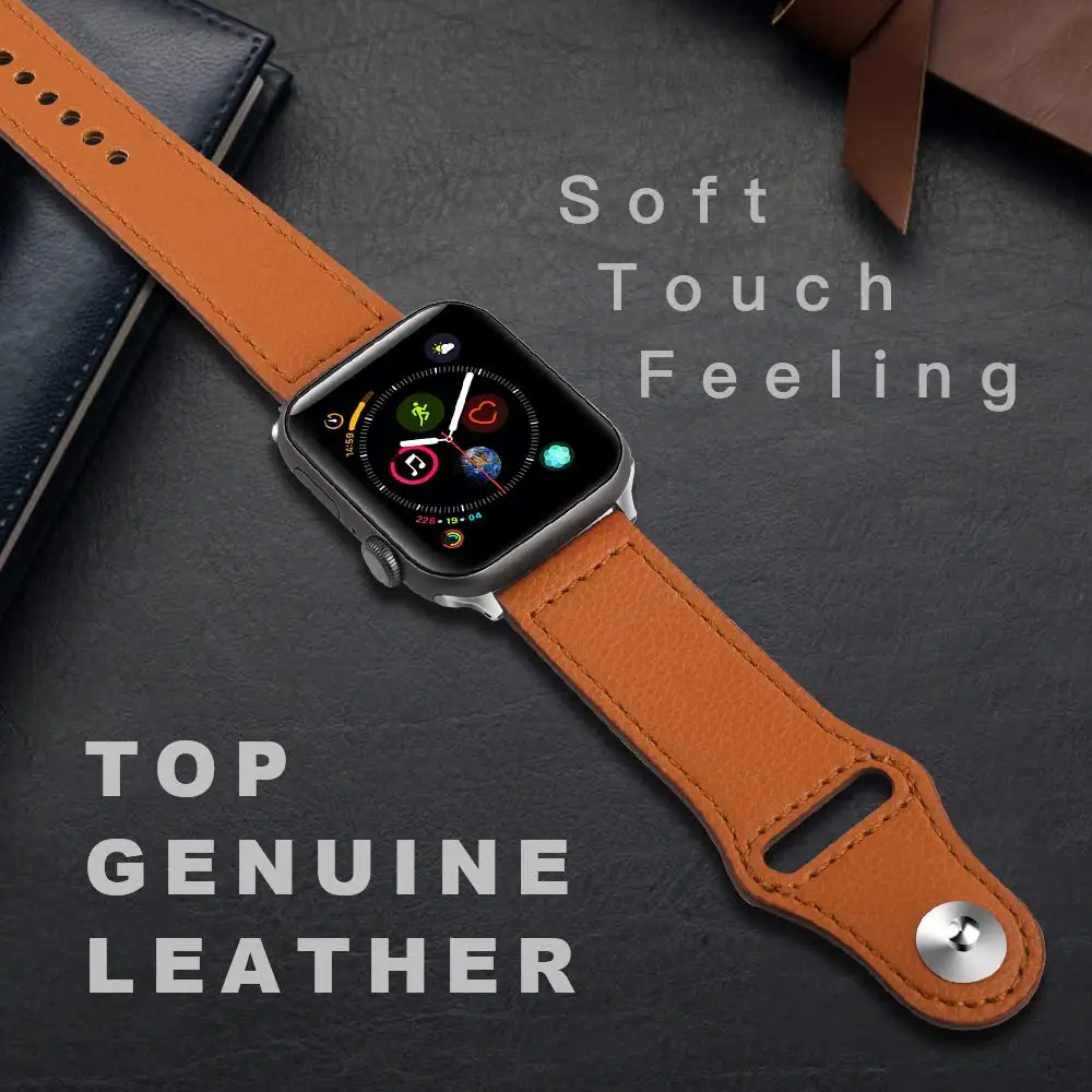 Leather band For Apple watch strap Ultra 2 49mm 44mm 40mm 38mm/42mm wrist bracelet for iWatch series 10 9 8 7 4 5 6 se 41mm/45mm