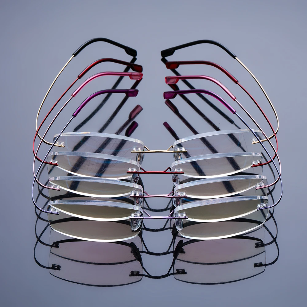 1PC Flexible Ultralight Reading Glasses Rimless Memory Titanium Eyeglasses Vision Care Presbyopic Eyewear Strength +1.0~+4.0