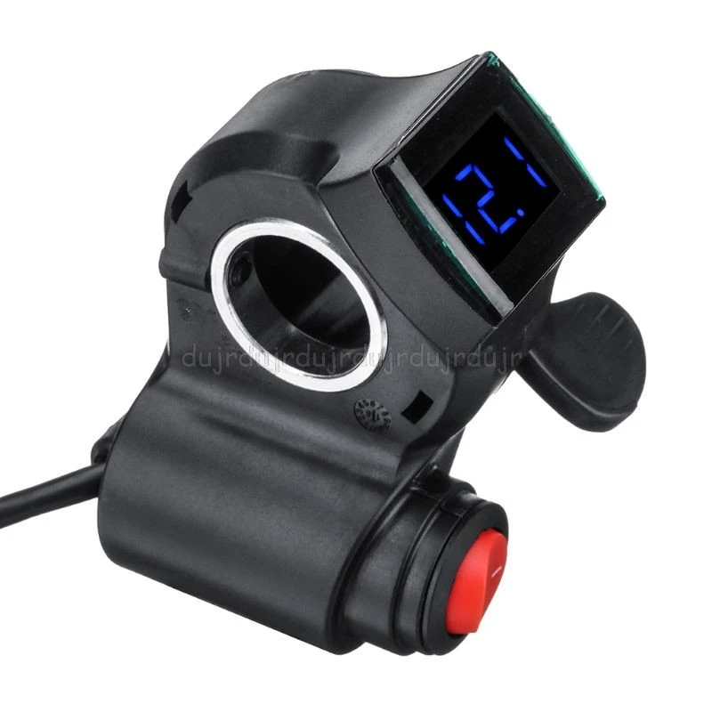 1 Set Electric Vehicle Voltage Display Switch Handle Finger Thumb Throttle Scooter with Power LED Display Handlebar GripsJu24 21