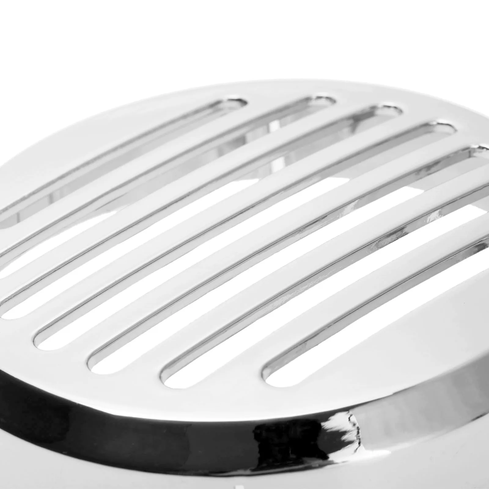 Motorcycle 9cm/3.5" Chrome Round Slotted Grille Horn Cover for Honda Cruiser Bikes Shadow VT1100/750 VT/VLX 600 VTX1300C 1800C
