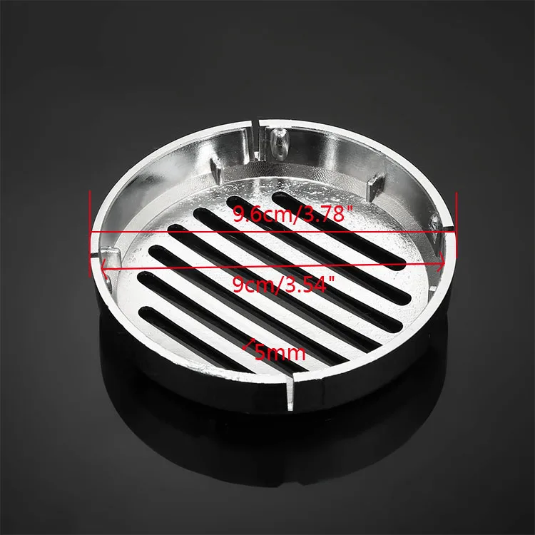 Motorcycle 9cm/3.5" Chrome Round Slotted Grille Horn Cover for Honda Cruiser Bikes Shadow VT1100/750 VT/VLX 600 VTX1300C 1800C