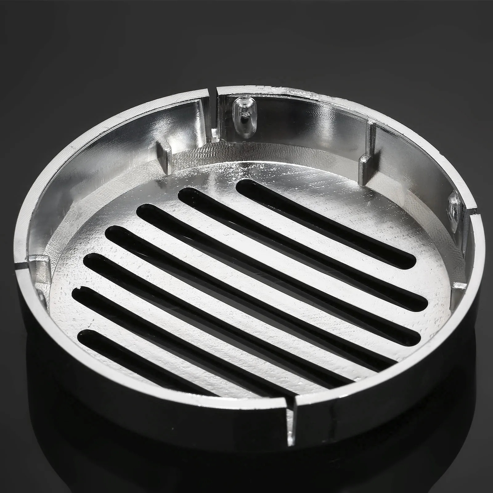 Motorcycle 9cm/3.5" Chrome Round Slotted Grille Horn Cover for Honda Cruiser Bikes Shadow VT1100/750 VT/VLX 600 VTX1300C 1800C