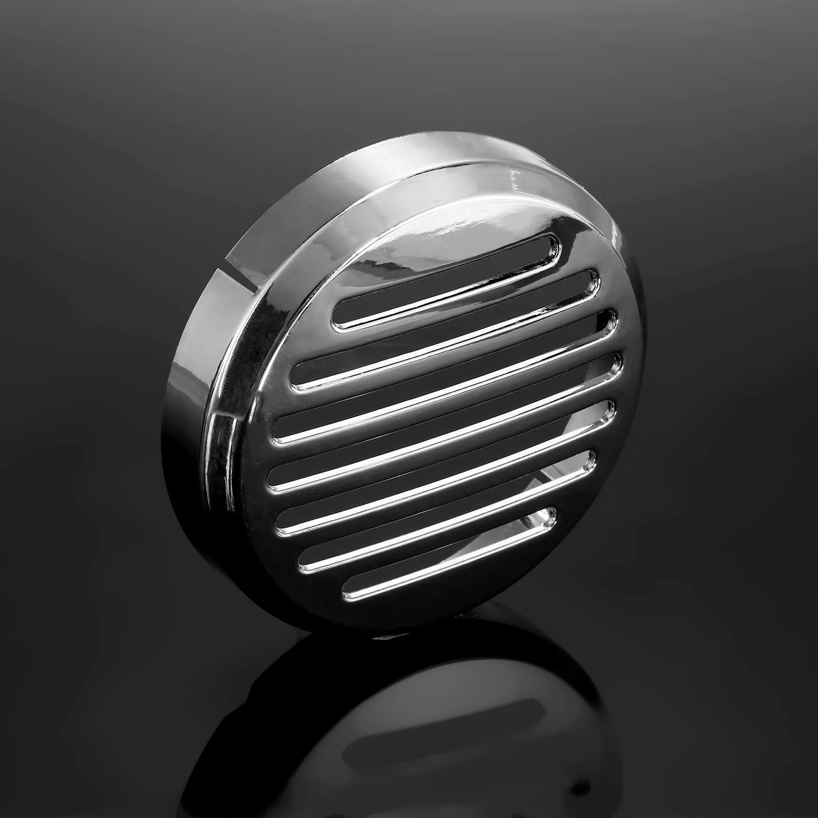 Motorcycle 9cm/3.5" Chrome Round Slotted Grille Horn Cover for Honda Cruiser Bikes Shadow VT1100/750 VT/VLX 600 VTX1300C 1800C