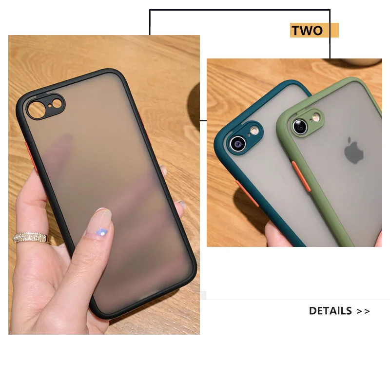 The New Anti-drop 2 in 1 Case For iphone SE 2020 Phone Case for iphone 7 8 SE2 2020 2022 Frosted Fine Pore Skin Protection Cases