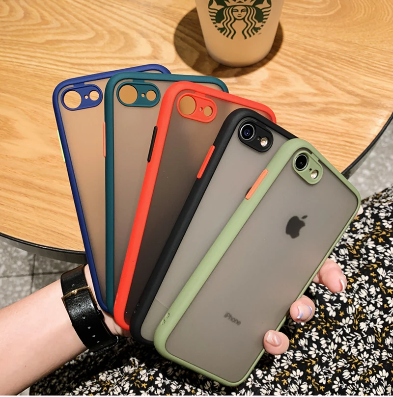 The New Anti-drop 2 in 1 Case For iphone SE 2020 Phone Case for iphone 7 8 SE2 2020 2022 Frosted Fine Pore Skin Protection Cases
