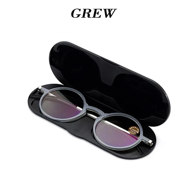 Sighttoo Ultra-Thin Portable TR90 Presbyopic Eyeglass With Magnetic Case Men Women Space Aluminum Anti Blue- Reading Glasses