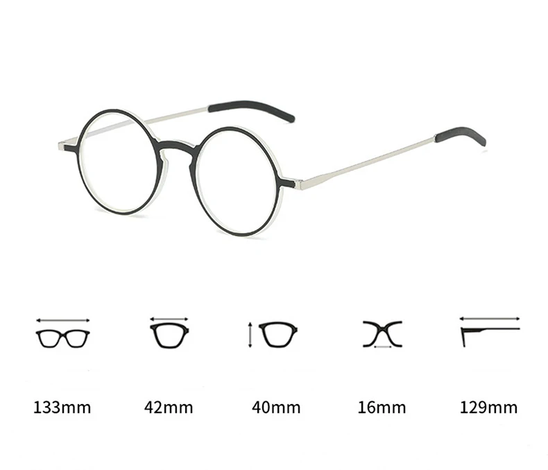 Sighttoo Ultra-Thin Portable TR90 Presbyopic Eyeglass With Magnetic Case Men Women Space Aluminum Anti Blue- Reading Glasses