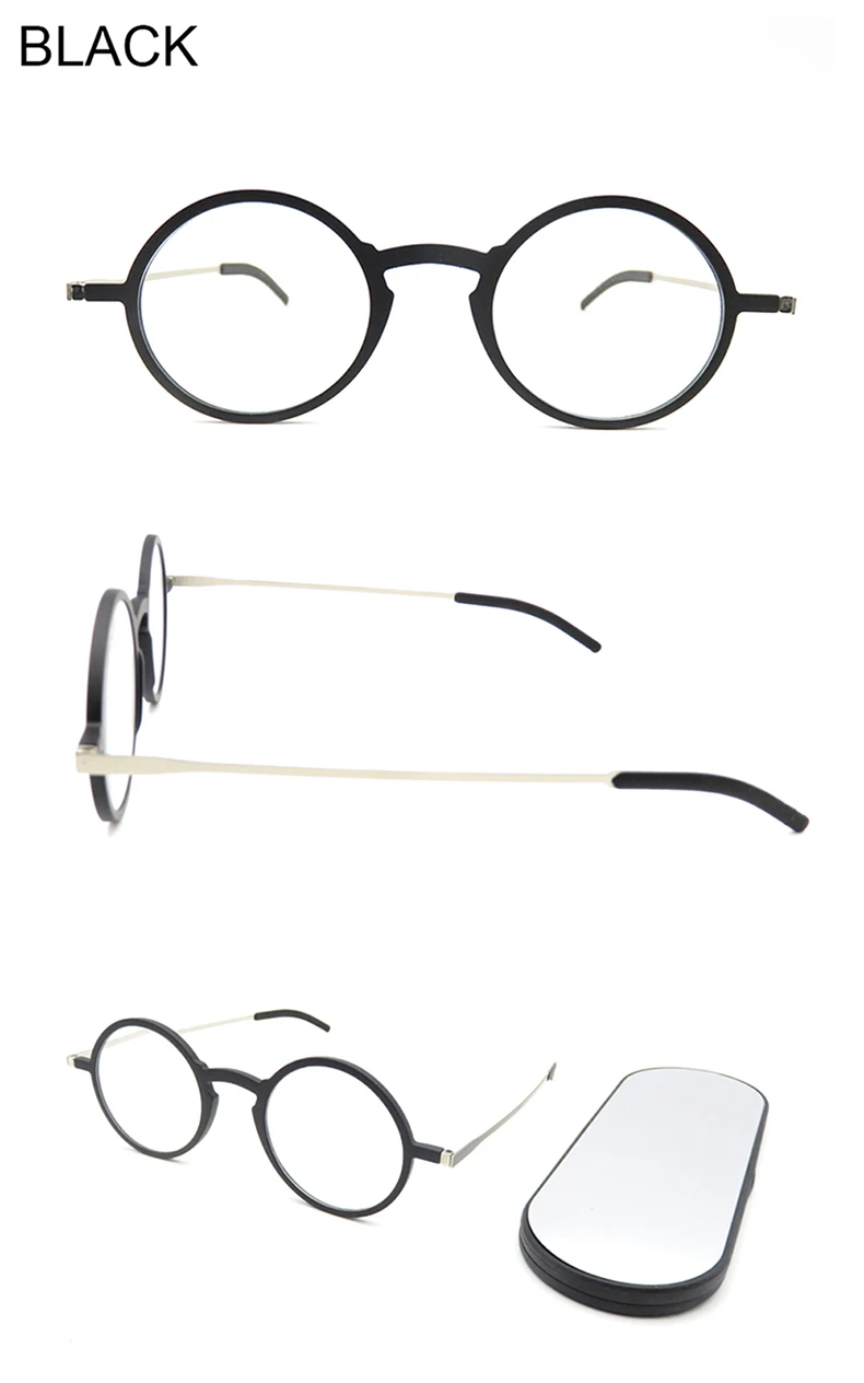 Sighttoo Ultra-Thin Portable TR90 Presbyopic Eyeglass With Magnetic Case Men Women Space Aluminum Anti Blue- Reading Glasses