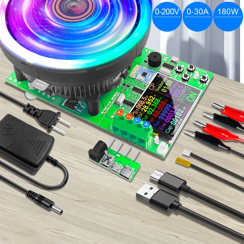 DL24/P 150W/180W 2.4" DC USB Tester Electronic Load 18650 Car Battery Capacity Monitor Discharge Charge Power Meter Checker
