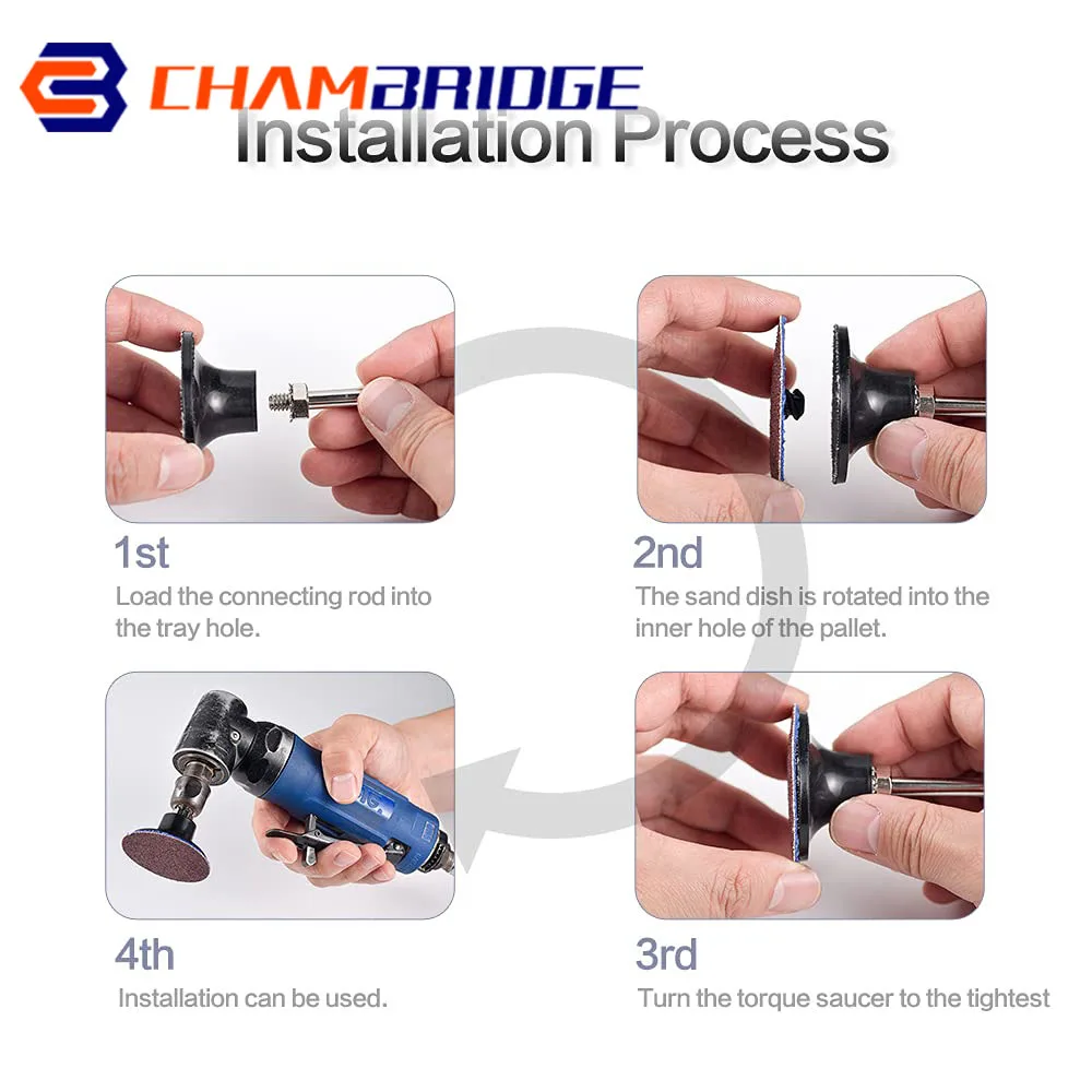 50mm R-Type Quick Change Discs Set 2 Inch Zirconia Sanding Discs with 1/4" Holder for Die Grinder Rust Paint Removal Accessories