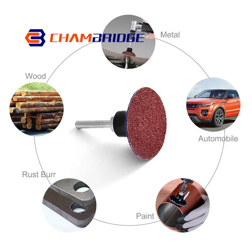 50mm R-Type Quick Change Discs Set 2 Inch Zirconia Sanding Discs with 1/4" Holder for Die Grinder Rust Paint Removal Accessories