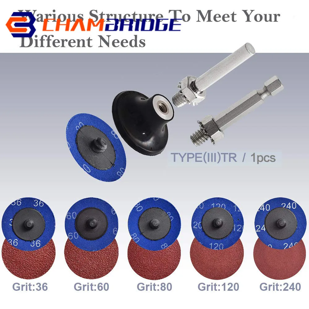 50mm R-Type Quick Change Discs Set 2 Inch Zirconia Sanding Discs with 1/4" Holder for Die Grinder Rust Paint Removal Accessories