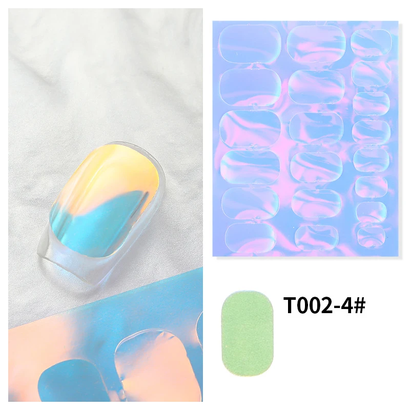 Sparkly Holographic Aurora Nail Foil Stickers Ice Cube Broken Paper Effect Summer Cellophane Decoration Wraps for Glass Nails