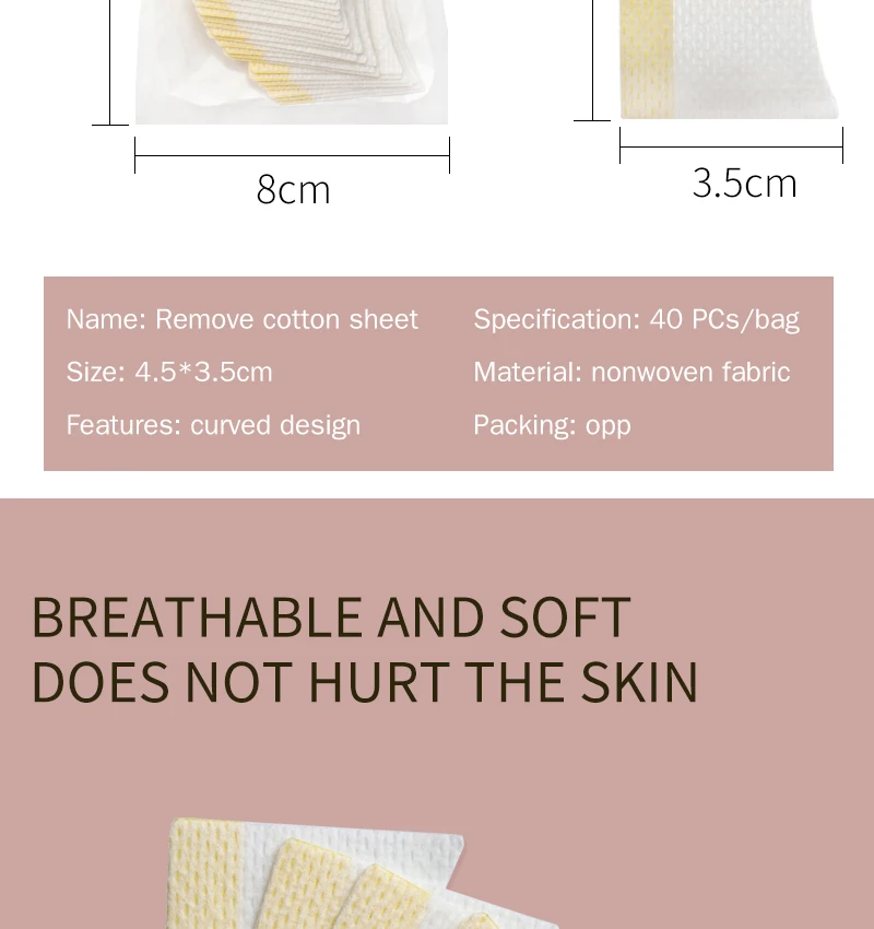 40Pcs Disposable Cotton Eyelashes Patch Sticker For Removing Eyelashes Eye Pads Patch Eyelash Extension Female Makeup Tools