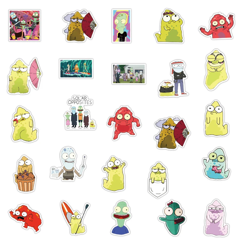 10/30/50PCS Anime Solar Opposites Season Cartoon Stickers DIY Motorcycle Luggage Skateboard Cool Sticker Classic Toy for Kid