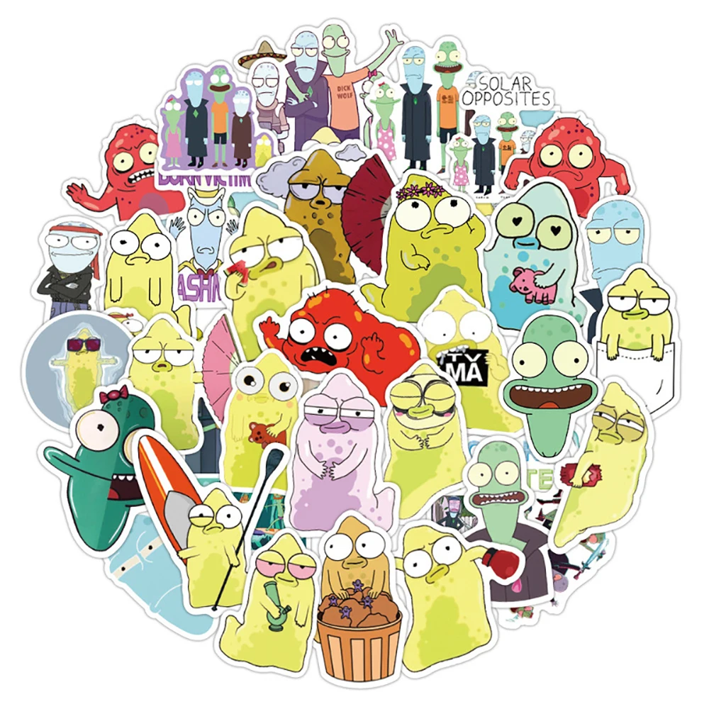 10/30/50PCS Anime Solar Opposites Season Cartoon Stickers DIY Motorcycle Luggage Skateboard Cool Sticker Classic Toy for Kid