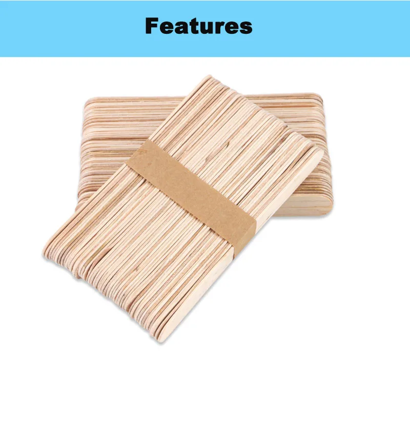 50/20/10Pcs Disposable Wooden Waxing Stick Wax Bean Wiping Wax Tool Hair Removal Body Beauty Tool Tongue Depressor