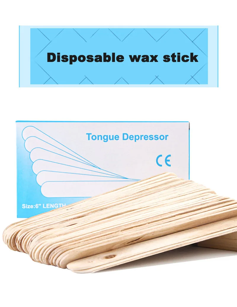 50/20/10Pcs Disposable Wooden Waxing Stick Wax Bean Wiping Wax Tool Hair Removal Body Beauty Tool Tongue Depressor