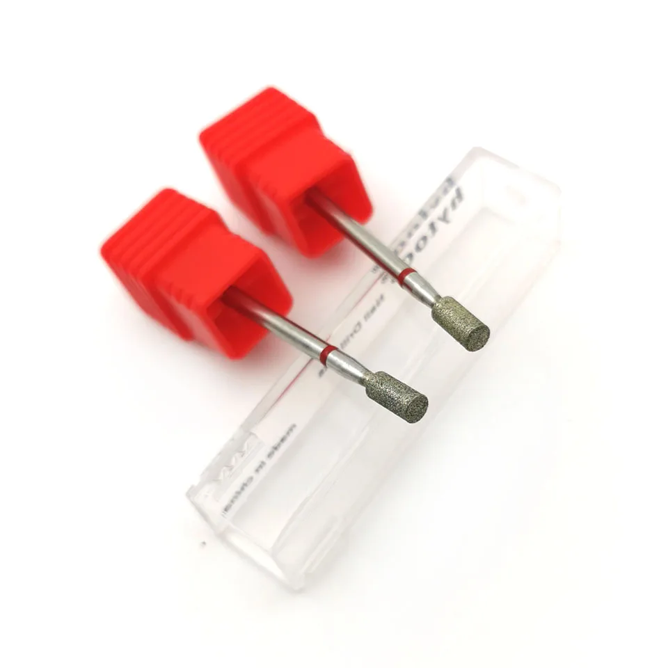 HYTOOS Fine Grit Russian Cuticle Bit Barrel Diamond Nail Drill Bits Electric Manicure Drill Rotary Burr Nails Accessories