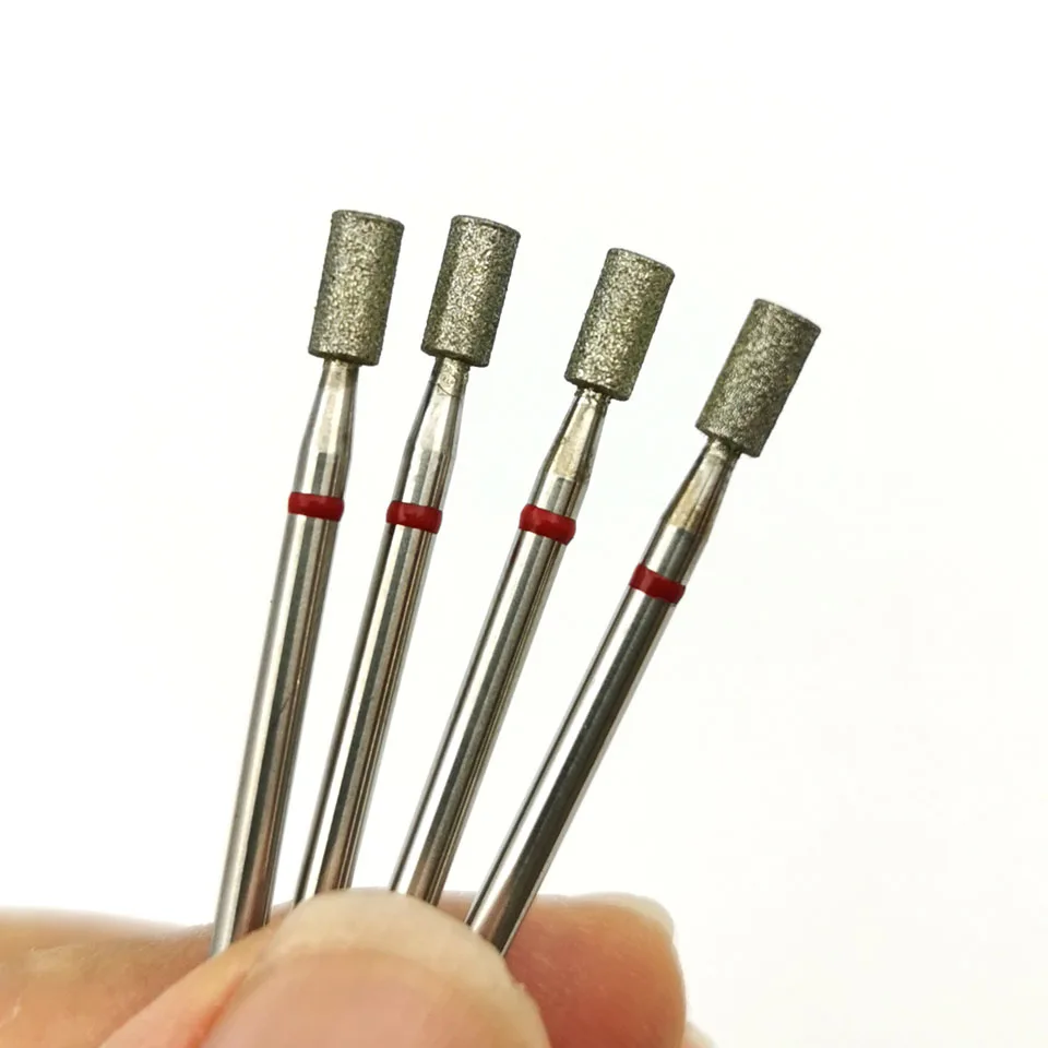 HYTOOS Fine Grit Russian Cuticle Bit Barrel Diamond Nail Drill Bits Electric Manicure Drill Rotary Burr Nails Accessories